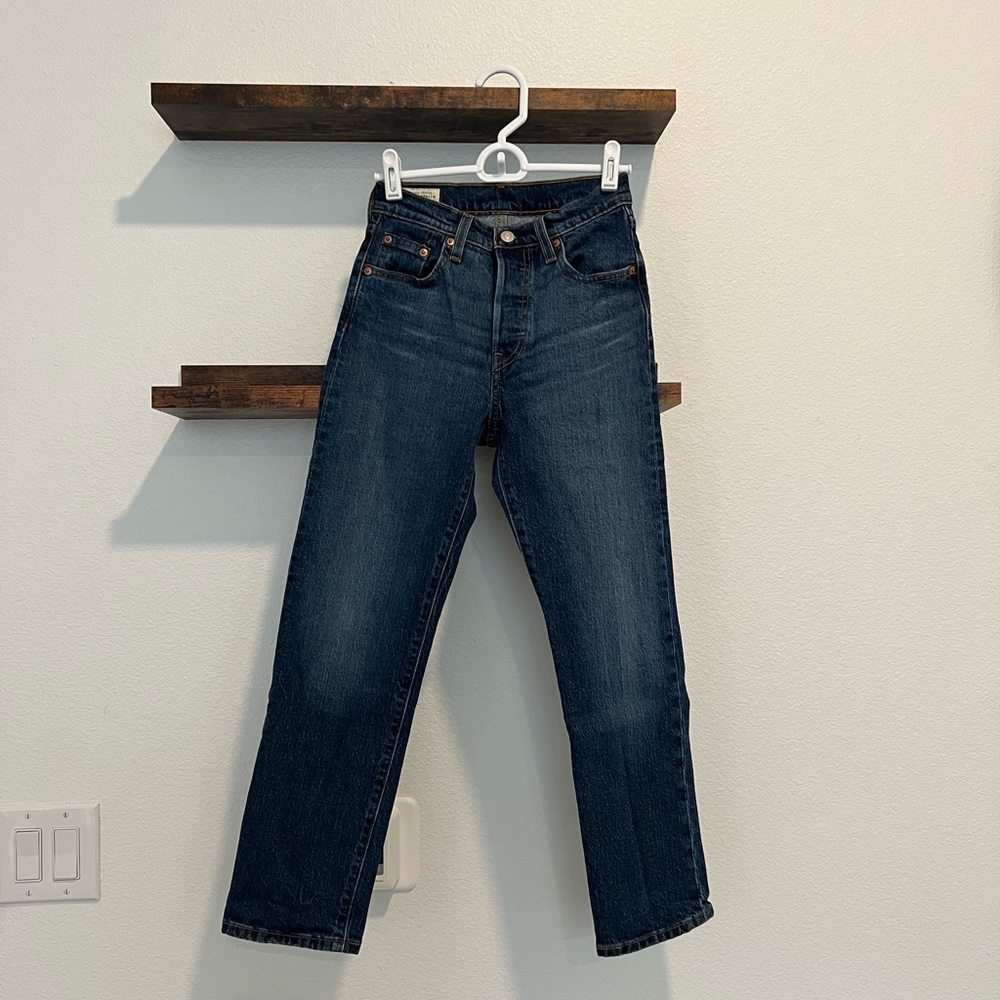 levi’s jeans, size 23, dark blue denim